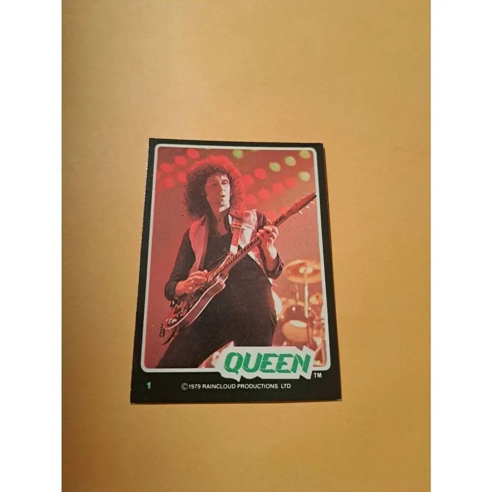 Vintage 1979 Rain Cloud Productions Queen Trading Card #1 Rock Band Memorabilia